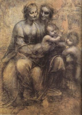 LEONARDO da Vinci Virgin and Child with St Anne and St John the Baptist (mk08) Germany oil painting art